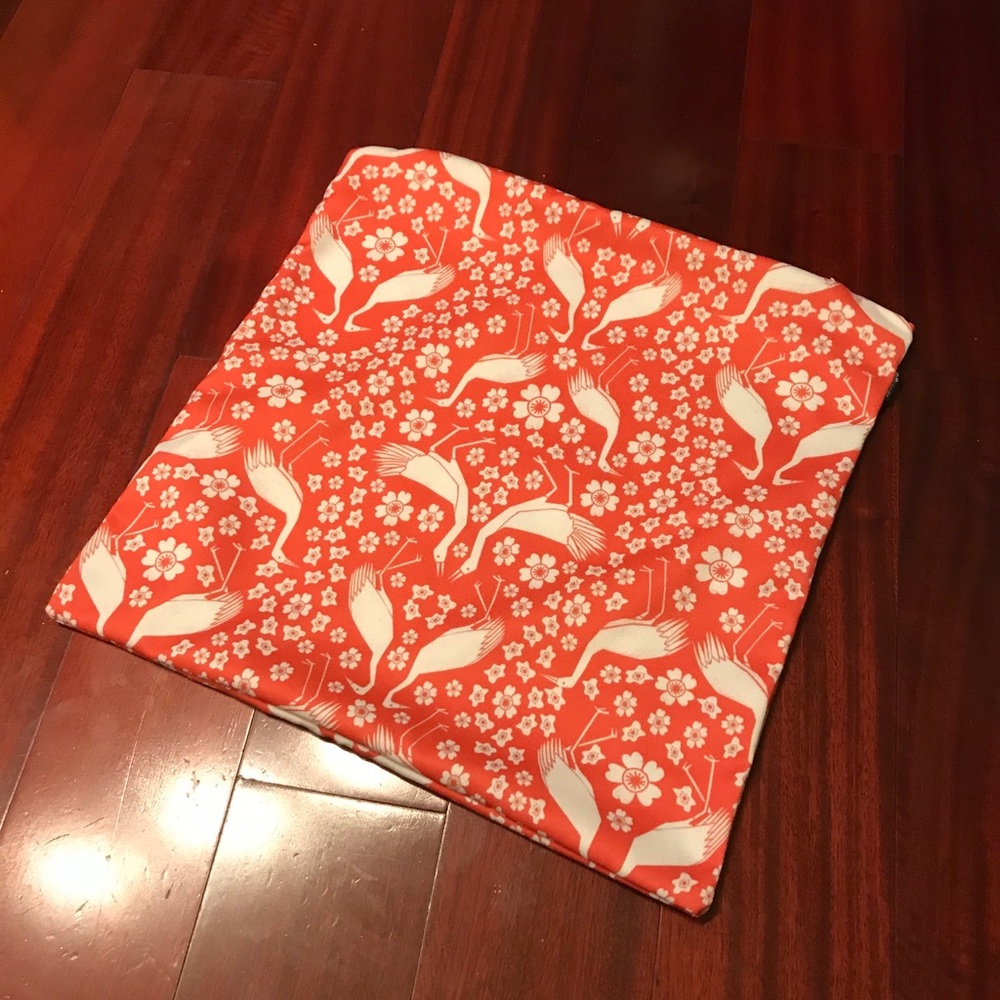 Society6 pillowcase with crane print